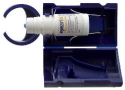 Eye drops bottle placed in a insertion aid