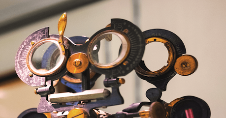 Education photo of eye testing instruments