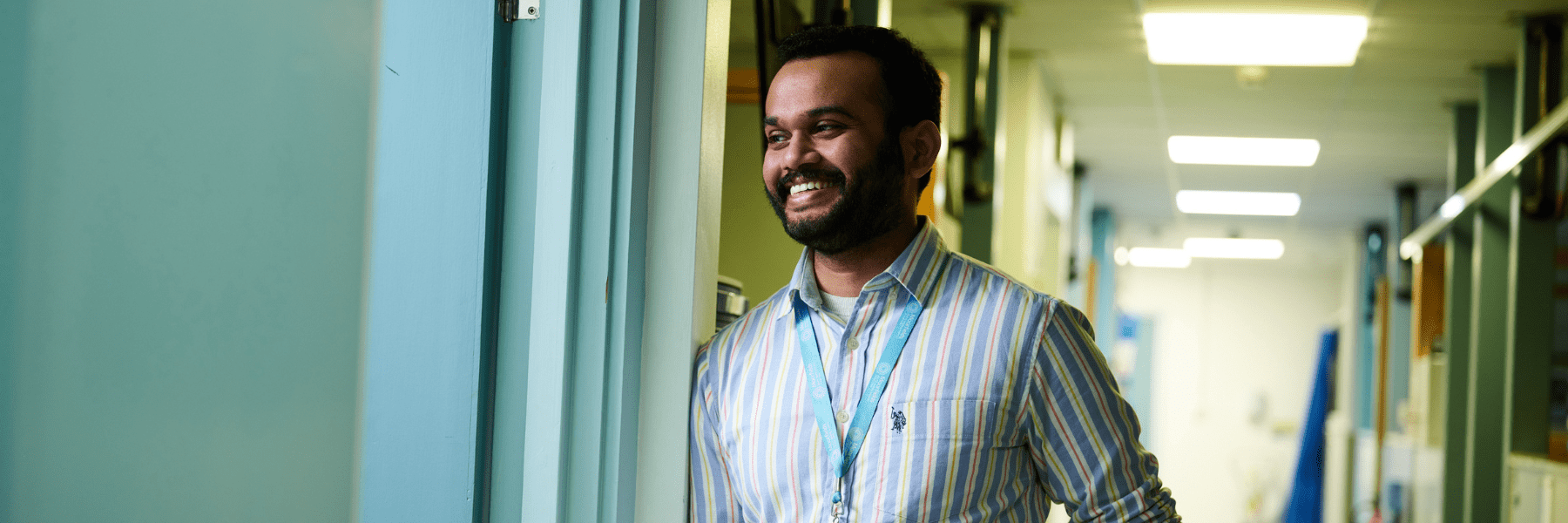 Photo of George John, staff at Moorfields: taken in the hospital