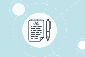 Icon of a pad and a pen