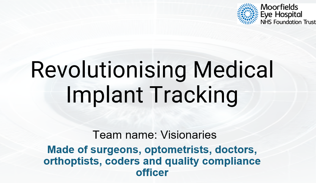Revolutionising Medical Implant Tracking presentation coversheet