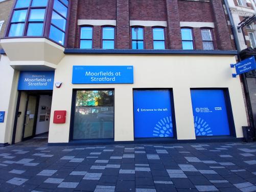 Moorfields Stratford entrance