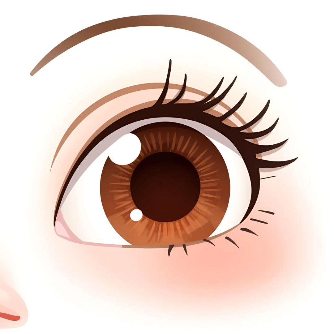 Cartoon Style Close Up Of a brown eye