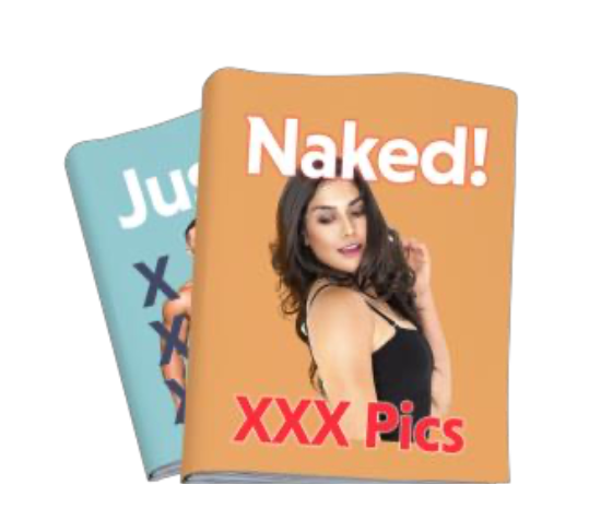 Cartoon magazines with 'naked' and xxx pics written on them